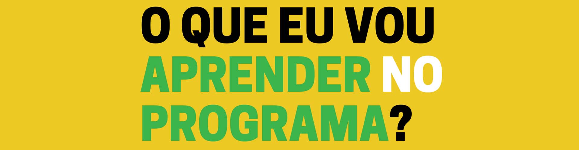 Img O que eu vou aprender no programa?