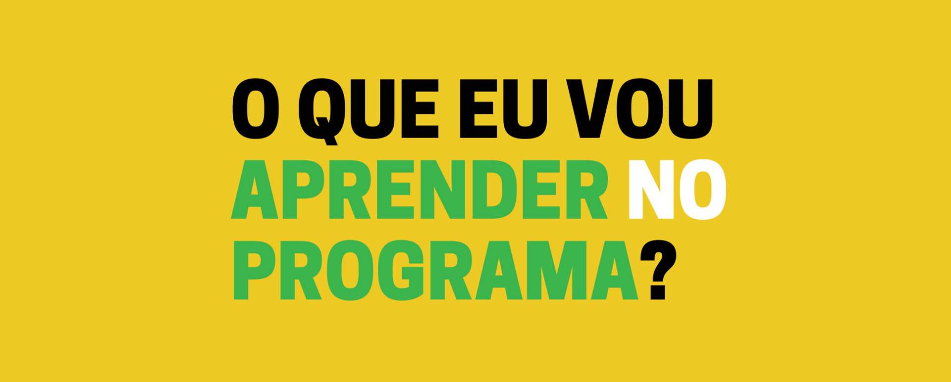 Img O que eu vou aprender no programa?